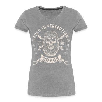2005 Geburtstag Aged to perfection Rock Hard - Frauen Premium Bio T-Shirt - Navy - Vorne - Mia (176cm)