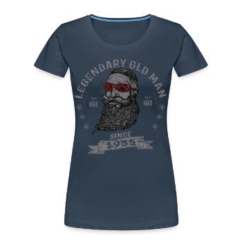 1955 Geburtstag Legendary Old Man - Frauen Premium Bio T-Shirt - Navy - Vorne - Mia (176cm)