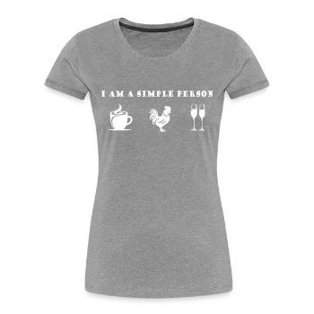 I like chickens, wine and coffee - Women's Premium Organic T-Shirt - navy - Front - Mia (176cm)
