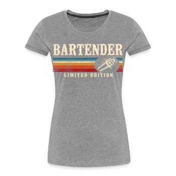 Bartender Mixologist Retro Vintage - Frauen Premium Bio T-Shirt - Navy - Vorne - Mia (176cm)