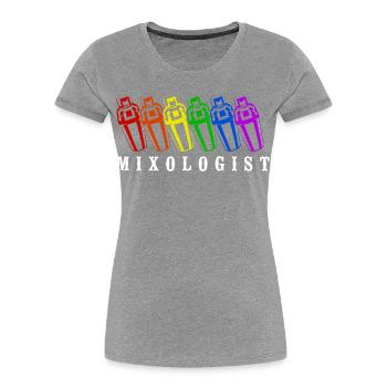 Bartender Mixologist Rainbow - Frauen Premium Bio T-Shirt - Navy - Vorne - Mia (176cm)