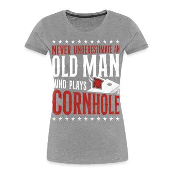 Cornhole Team Bean Bag Player - Frauen Premium Bio T-Shirt - Navy - Vorne - Mia (176cm)