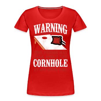 Cornhole Team Bean Bag Player - Frauen Premium Bio T-Shirt -  - Vorne - Mia (176cm)