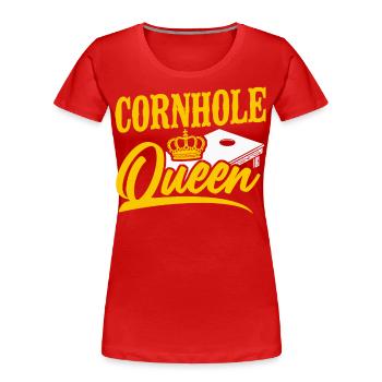 Cornhole Team Bean Bag Player - Frauen Premium Bio T-Shirt - Navy - Vorne - Mia (176cm)