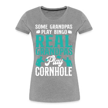 Cornhole Team Bean Bag Player - Women's Premium Organic T-Shirt - navy - Front - Mia (176cm)