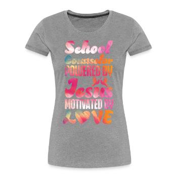 School Counselor Jesus Faith - Women's Premium Organic T-Shirt - navy - Front - Mia (176cm)