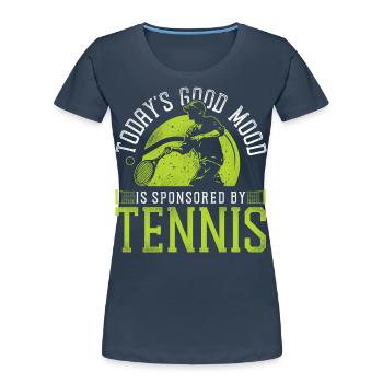 Funny Tennis Player Racket Today's - Frauen Premium Bio T-Shirt - Navy - Vorne - Mia (176cm)