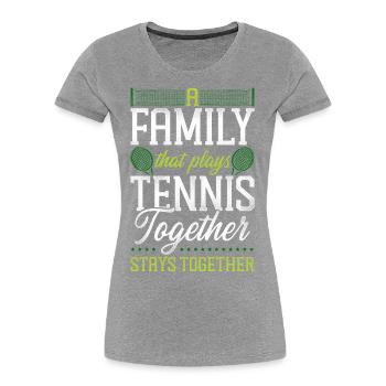 drôle de joueur de tennis raquette famille - T-shirt bio Premium Femme - bleu marine - Devant - Mia (176cm)