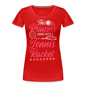 Funny Tennis Player Racket Girl - Women's Premium Organic T-Shirt - navy - Front - Mia (176cm)