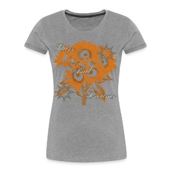 Stars and Dreams Sunflower Art Design - Women's Premium Organic T-Shirt - navy - Front - Mia (176cm)