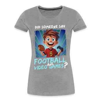 5e anniversaire Football et jeux pour les enfants de 5 ans - T-shirt bio Premium Femme - bleu marine - Devant - Mia (176cm)