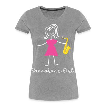 Saxophone Saxophone Girl - Frauen Premium Bio T-Shirt - Navy - Vorne - Mia (176cm)