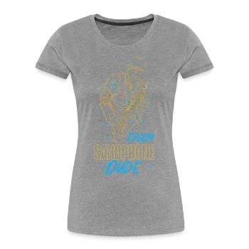 Saxophone Crazy Saxophone Dude - Frauen Premium Bio T-Shirt - Navy - Vorne - Mia (176cm)