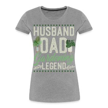 Amoureux des plantes Jardinage Papa Mari - T-shirt bio Premium Femme - bleu marine - Devant - Mia (176cm)
