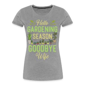 Amoureux des plantes Jardinage Mari Femme - T-shirt bio Premium Femme - bleu marine - Devant - Mia (176cm)