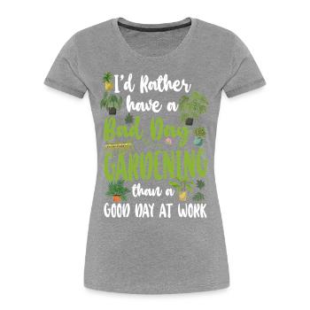 Plant Lover Gardening I'd Rather - Frauen Premium Bio T-Shirt - Navy - Vorne - Mia (176cm)