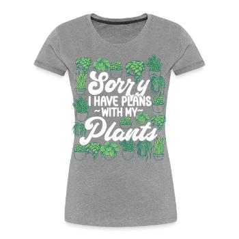 Plant Lover Gardening Sorry I Have - Frauen Premium Bio T-Shirt - Navy - Vorne - Mia (176cm)