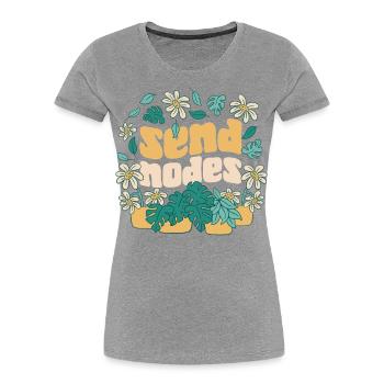 Plant Lover Gardening Pun Send - Frauen Premium Bio T-Shirt - Navy - Vorne - Mia (176cm)