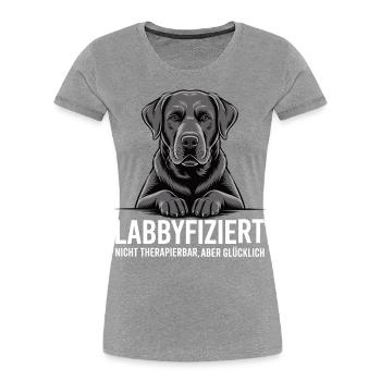Labbyfiziert black Labrador - Frauen Premium Bio T-Shirt - Navy - Vorne - Mia (176cm)
