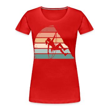Climbing Girl – Empowered Women on the Rocks - Women's Premium Organic T-Shirt - navy - Front - Mia (176cm)