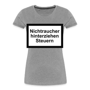 Hinweis Rauchen 3 - Frauen Premium Bio T-Shirt - Navy - Vorne - Mia (176cm)