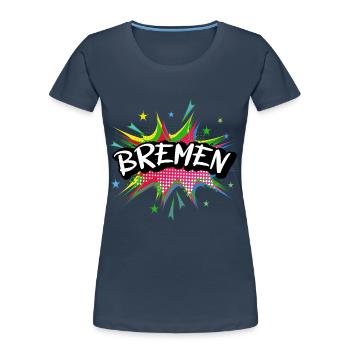 Bremen Germany City Pop Art Comic Art - Women's Premium Organic T-Shirt - navy - Front - Mia (176cm)