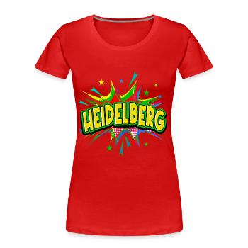 Heidelberg Deutschland Stadt Pop Art Comic Kunst - Frauen Premium Bio T-Shirt - Navy - Vorne - Mia (176cm)