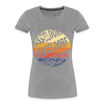 Düsseldorf Deutschland Stadt Vintage Retro Skyline - Frauen Premium Bio T-Shirt -  - Vorne - Mia (176cm)