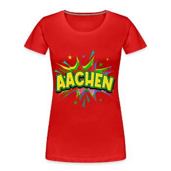 Aachen Germany City Pop Art Comic Art - Women's Premium Organic T-Shirt - navy - Front - Mia (176cm)