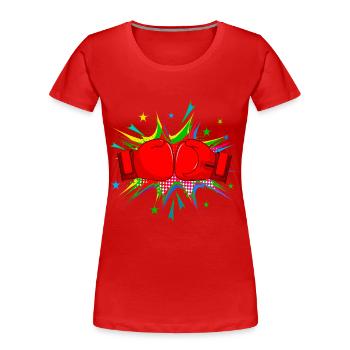 Boxing Boxer Boxing Gloves Boxing Match Sports Pop Art - Women's Premium Organic T-Shirt - navy - Front - Mia (176cm)