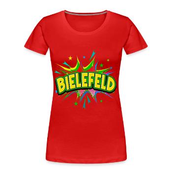 Bielefeld Germany City Pop Art Comic Art - Women's Premium Organic T-Shirt - navy - Front - Mia (176cm)