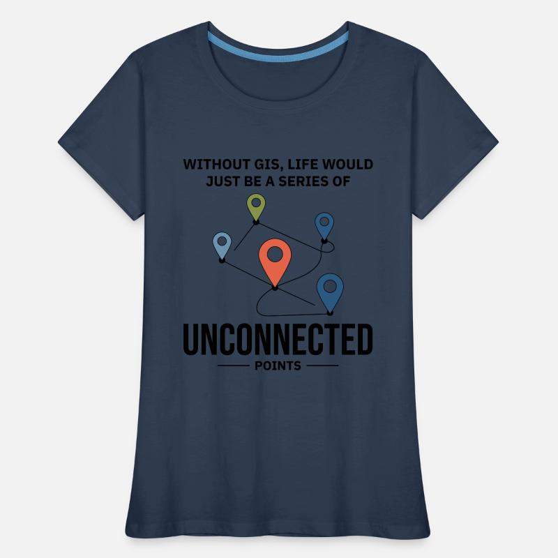 GIS Unconnected Points Map Data Analysis Women's Premium Organic T-Shirt