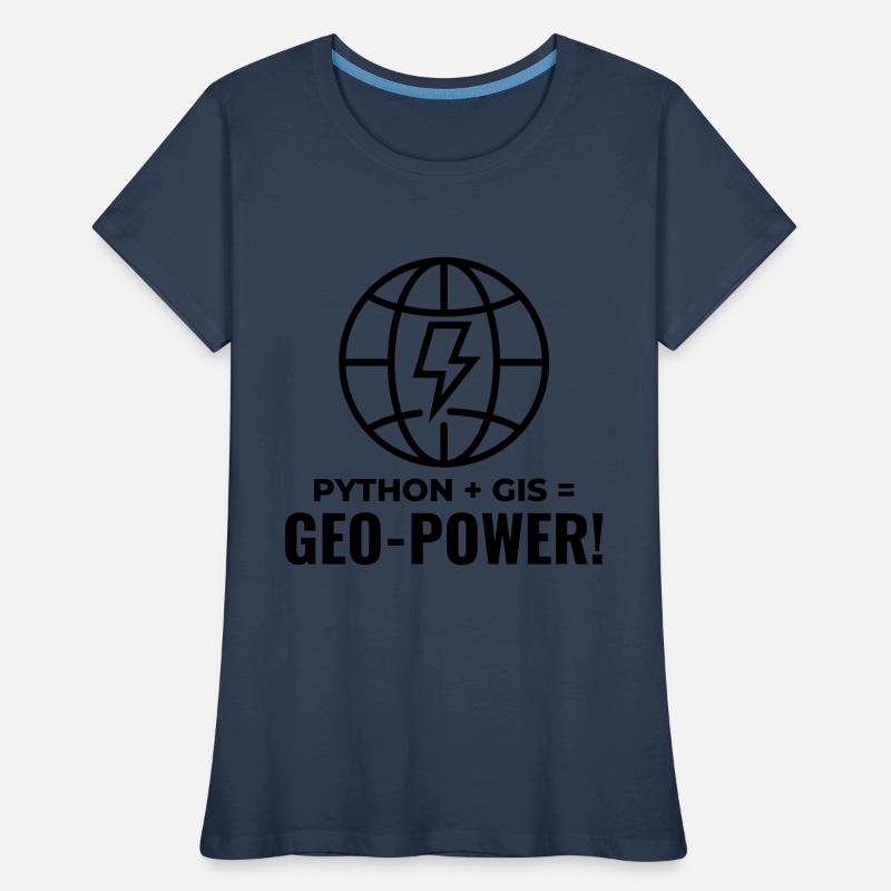 Python SIG Géo-Puissance Programmation Géospatial T-shirt bio Premium Femme