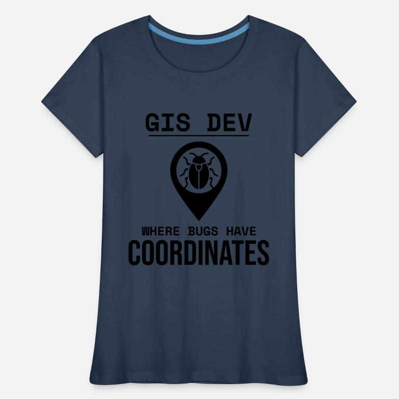 GIS Dev Debugging Coordinates Geospatial Bug Women's Premium Organic T-Shirt