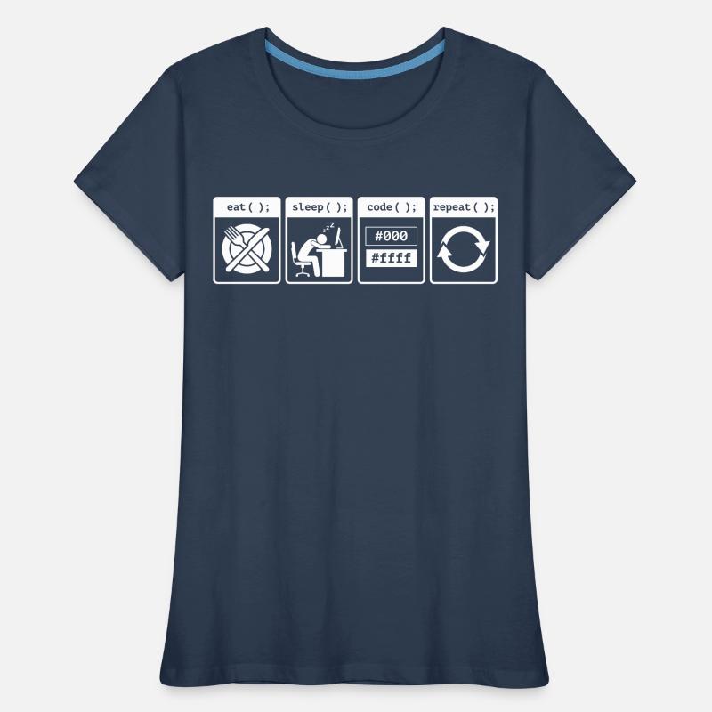 Eat Sleep Code Repeat – Conception de flux de travail pour codeurs T-shirt bio Premium Femme