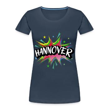 Hannover Germany City Pop Art Comic Art - Women's Premium Organic T-Shirt - navy - Front - Mia (176cm)