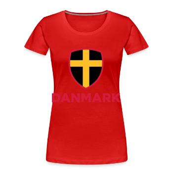 Nationalflagge von Dänemark - Frauen Premium Bio T-Shirt - Navy - Vorne - Mia (176cm)