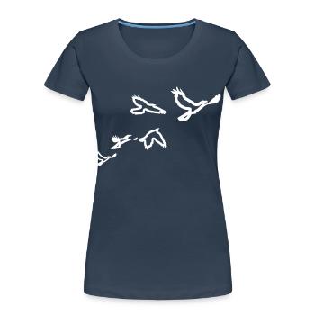 5 Voegel (1 color) - Frauen Premium Bio T-Shirt - Navy - Vorne - Mia (176cm)