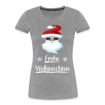 Weihnachtsmann Nikolaus mit Sonnenbrille - Frauen Premium Bio T-Shirt - Navy - Vorne - Mia (176cm)