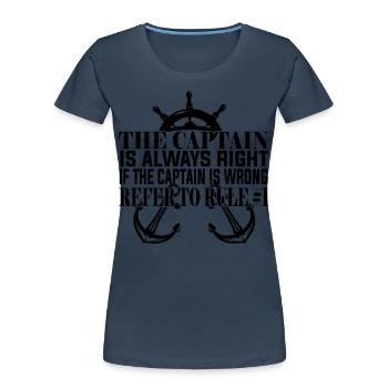 Sailing Ships Boat Captain - Women's Premium Organic T-Shirt - navy - Front - Mia (176cm)
