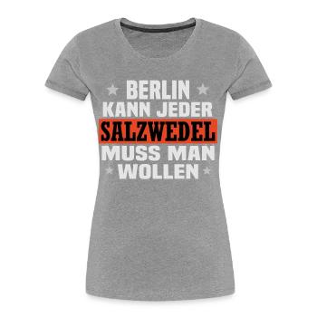 salzwedel - Frauen Premium Bio T-Shirt - Navy - Vorne - Mia (176cm)