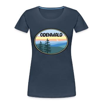 Odenwald - Frauen Premium Bio T-Shirt - Navy - Vorne - Mia (176cm)