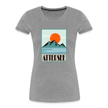 Attersee - Frauen Premium Bio T-Shirt - Navy - Vorne - Mia (176cm)