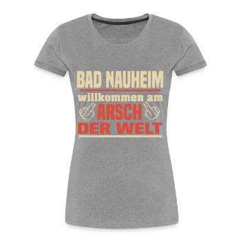 Bad Nauheim - Frauen Premium Bio T-Shirt - Navy - Vorne - Mia (176cm)