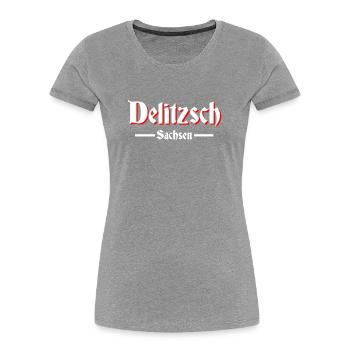 Delitzsch - Frauen Premium Bio T-Shirt - Navy - Vorne - Mia (176cm)