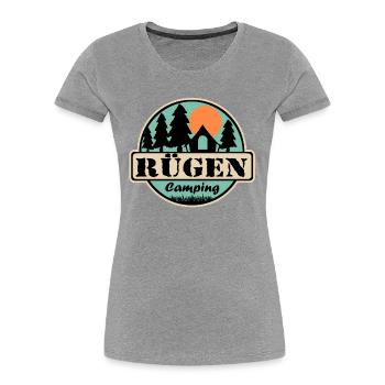 Rügen Camping - Frauen Premium Bio T-Shirt - Navy - Vorne - Mia (176cm)