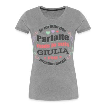 GIULIA PARFAITE - PRENOM GIULIA - T-shirt bio Premium Femme - bleu marine - Devant - Mia (176cm)