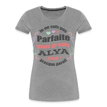 ALYA PARFAITE - PRENOM ALYA - T-shirt bio Premium Femme - bleu marine - Devant - Mia (176cm)