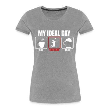 My Perfect Day Volleyball Volleyball Player - Women's Premium Organic T-Shirt - navy - Front - Mia (176cm)
