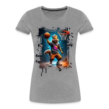 Joueur de basket-ball Squirrel Basketball - T-shirt bio Premium Femme - bleu marine - Devant - Mia (176cm)